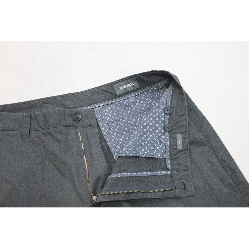 Bonobos Chino Pants Mens 38x34 Gray Straight Leg Stretch Cotton Excellent